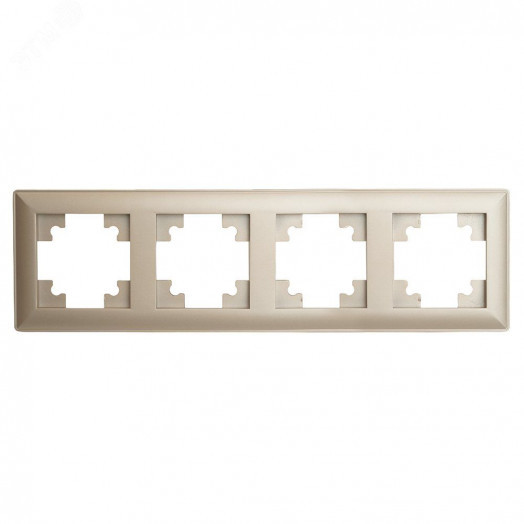 Рамка четырехместная пластик серия Катрин шампань STEKKER