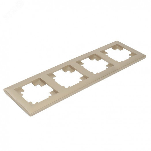 Рамка четырехместная пластик серия Катрин шампань STEKKER