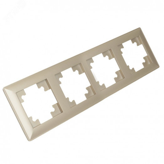 Рамка четырехместная пластик серия Катрин шампань STEKKER