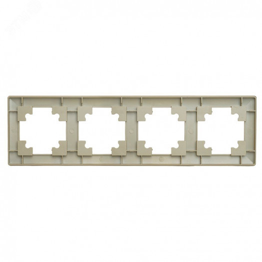 Рамка четырехместная пластик серия Катрин шампань STEKKER