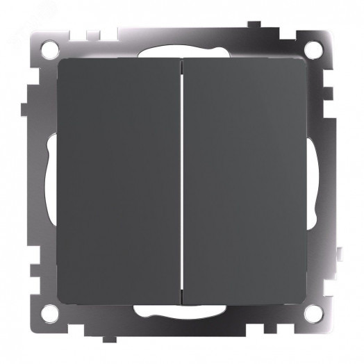 Переключатель двухклавишный (механизм) серия Катрин графит STEKKER