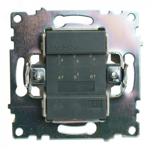 Переключатель двухклавишный (механизм) серия Катрин графит STEKKER