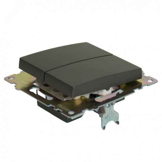 Переключатель двухклавишный (механизм) серия Катрин графит STEKKER