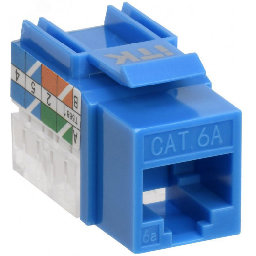 Модуль Keystone Jack кат.6A UTP 110 IDC 90град синий
