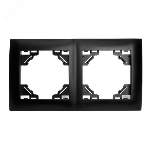 Рамка двухместная горизонтальная серия Эрна Элегант черный STEKKER