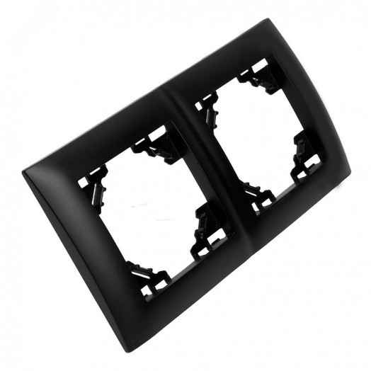 Рамка двухместная горизонтальная серия Эрна Элегант черный STEKKER