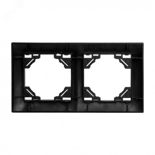 Рамка двухместная горизонтальная серия Эрна Элегант черный STEKKER