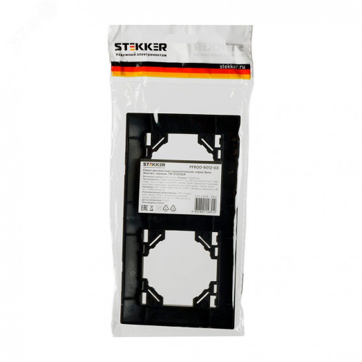 Рамка двухместная горизонтальная серия Эрна Элегант черный STEKKER