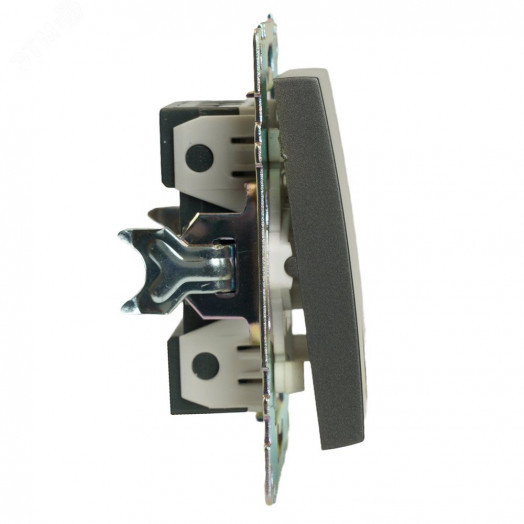 Выключатель одноклавишный c индикатором (механизм) серия Катрин графит STEKKER