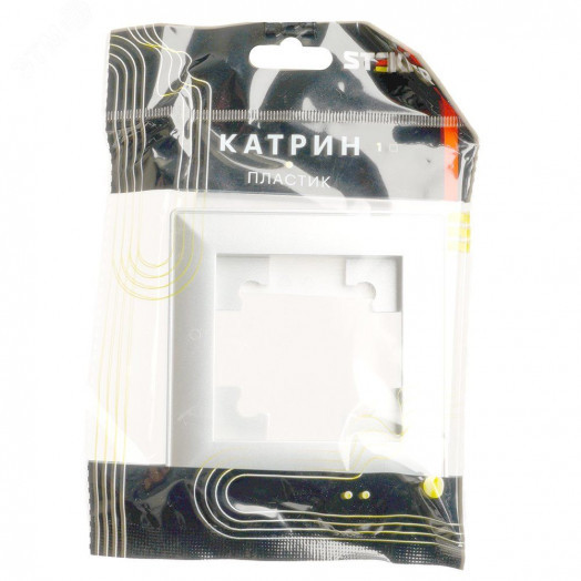 Рамка одноместная пластик серия Катрин белый STEKKER