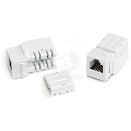 Вставка Keystone Jack RJ-45(8P8C) категория 6A 110 IDC заделка с помощью NE-TOOL белая