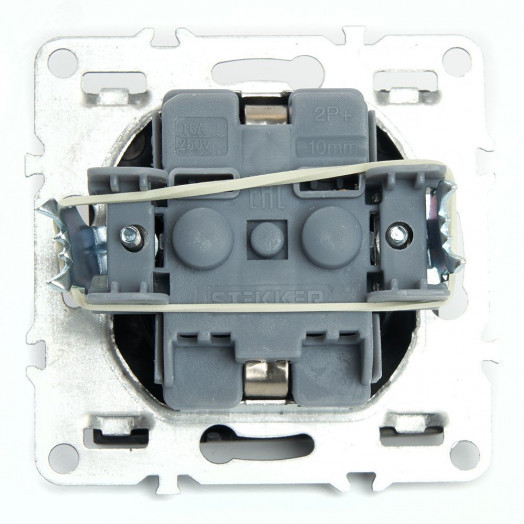 Розетка одноместная с/з (механизм) 250В 16А серия Эрна черный STEKKER