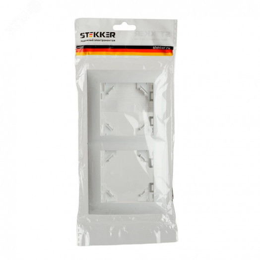 Рамка двухместная горизонтальная серия Эрна Элегант белый STEKKER