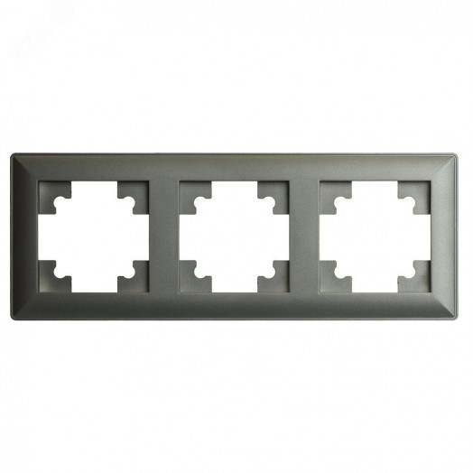 Рамка трехместная пластик серия Катрин графит STEKKER