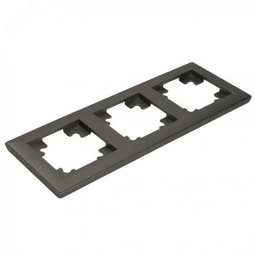 Рамка трехместная пластик серия Катрин графит STEKKER