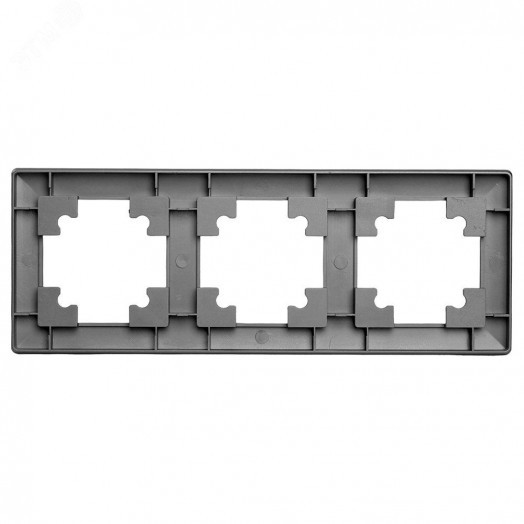 Рамка трехместная пластик серия Катрин графит STEKKER