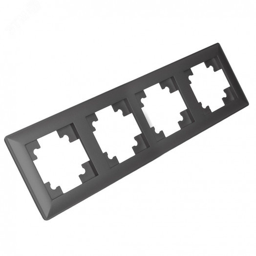 Рамка пятиместная пластик серия Катрин графит STEKKER