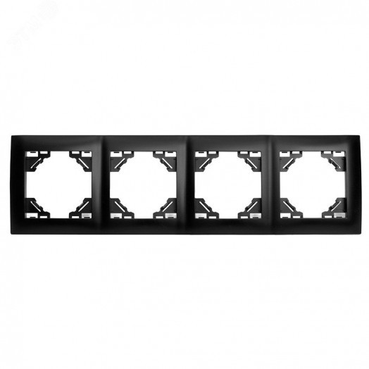 Рамка четырехместная горизонтальная серия Эрна Элегант черный STEKKER