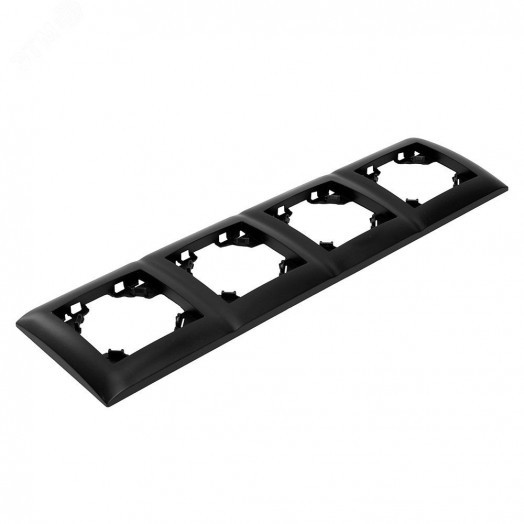 Рамка четырехместная горизонтальная серия Эрна Элегант черный STEKKER