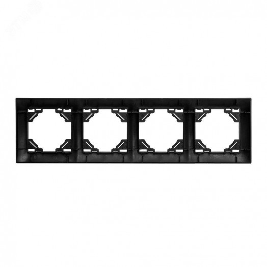 Рамка четырехместная горизонтальная серия Эрна Элегант черный STEKKER