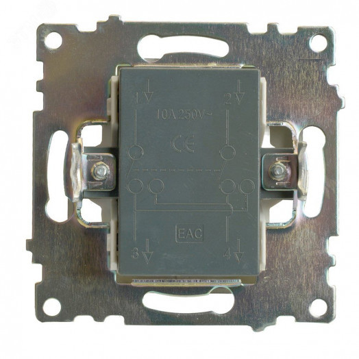 Переключатель перекрестный одноклавишный (механизм) 250В 10А серия Катрин графит STEKKER