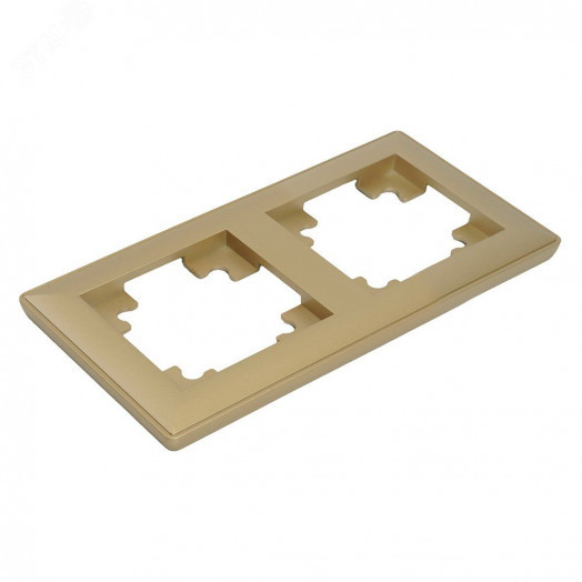 Рамка двухместная пластик серия Катрин золото STEKKER