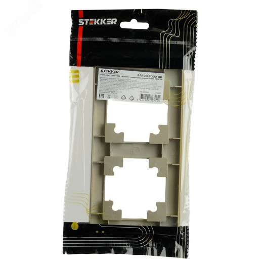 Рамка двухместная пластик серия Катрин золото STEKKER