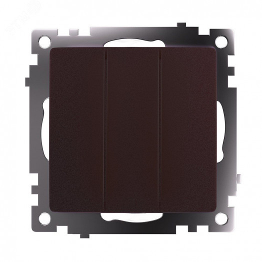 Выключатель трехклавишный (механизм) серия Катрин шоколад STEKKER