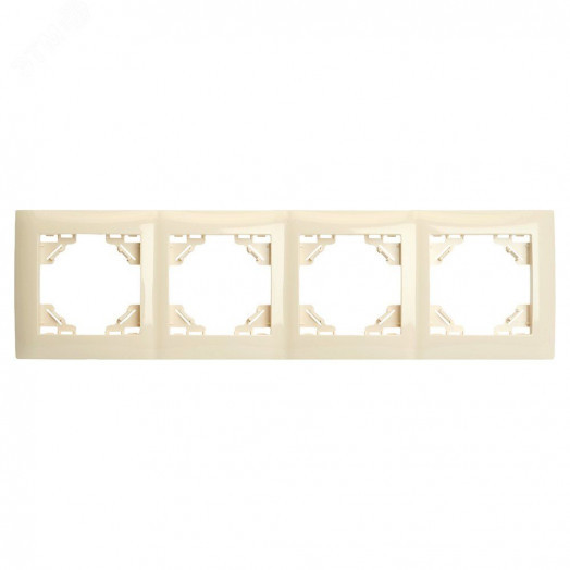 Рамка четырехместная горизонтальная серия Эрна Элегант слоновая кость STEKKER
