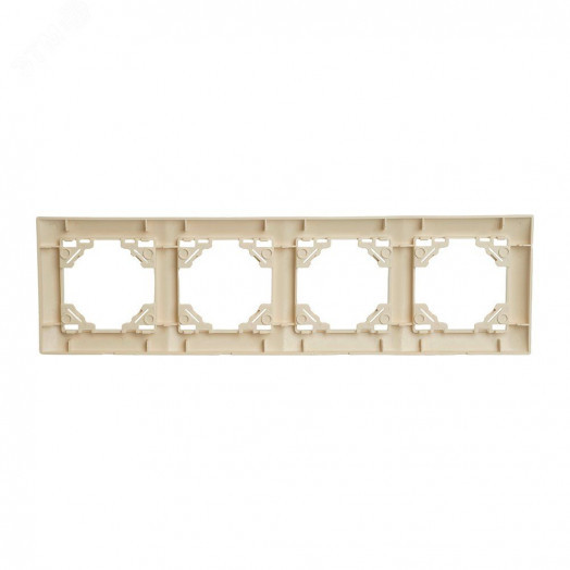 Рамка четырехместная горизонтальная серия Эрна Элегант слоновая кость STEKKER