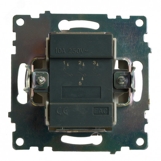 Выключатель трехклавишный (механизм) серия Катрин графит STEKKER