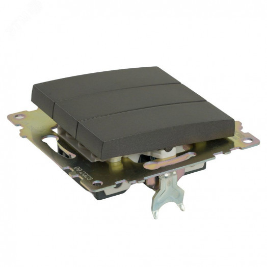 Выключатель трехклавишный (механизм) серия Катрин графит STEKKER