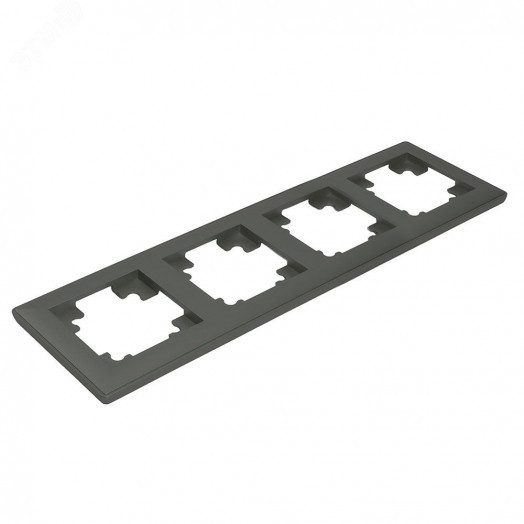 Рамка четырехместная пластик серия Катрин графит STEKKER