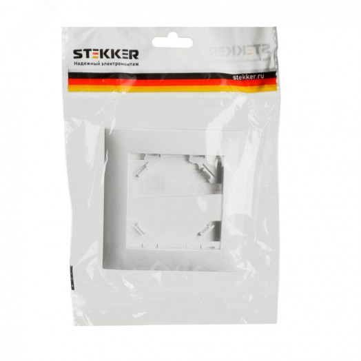 Рамка одноместная горизонтальная серия Эрна Элегант белый STEKKER