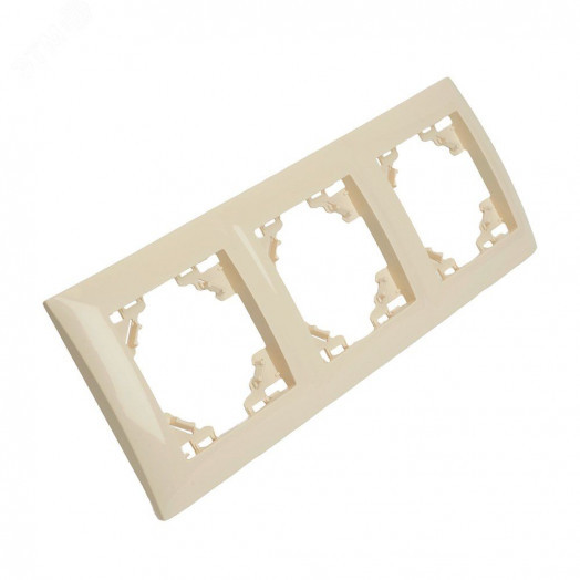 Рамка трехместная горизонтальная серия Эрна Элегант слоновая кость STEKKER