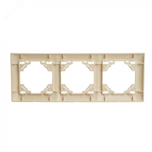 Рамка трехместная горизонтальная серия Эрна Элегант слоновая кость STEKKER