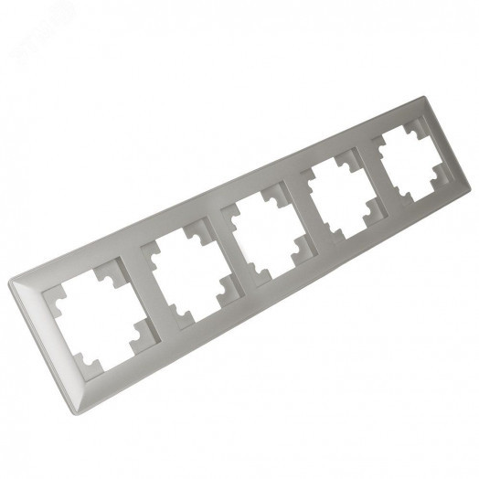 Рамка четырехместная пластик серия Катрин серебро STEKKER