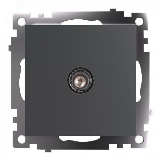 Розетка телевизионная одноместная 75 Ом 5-862МГц (механизм) серия Катрин графит STEKKER