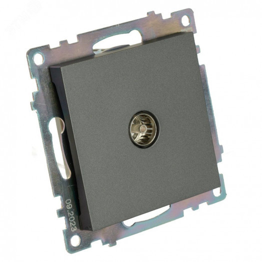 Розетка телевизионная одноместная 75 Ом 5-862МГц (механизм) серия Катрин графит STEKKER