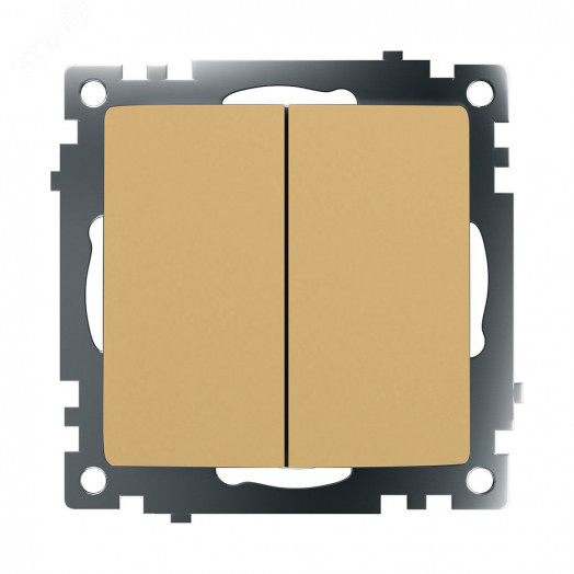 Выключатель двухклавишный (механизм) серия Катрин золото STEKKER