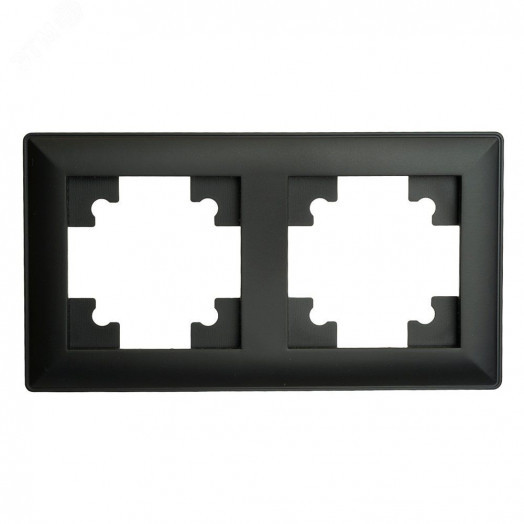 Рамка двухместная пластик серия Катрин черный STEKKER