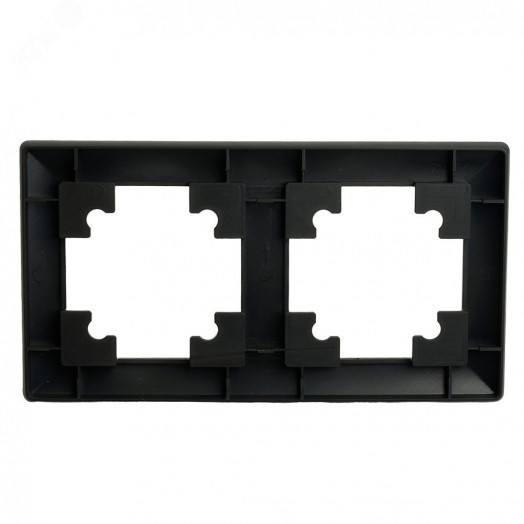 Рамка двухместная пластик серия Катрин черный STEKKER