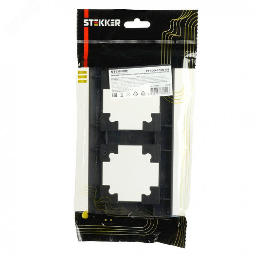 Рамка двухместная пластик серия Катрин черный STEKKER