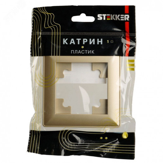Рамка одноместная пластик серия Катрин золото STEKKER