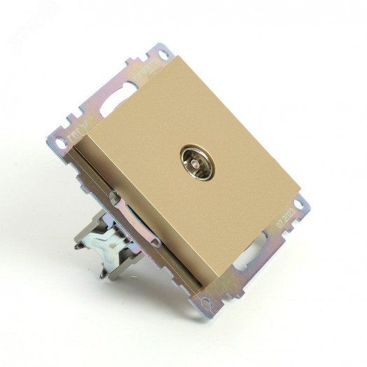 Розетка телевизионная одноместная 75 Ом 5-862МГц (механизм) серия Катрин золото STEKKER