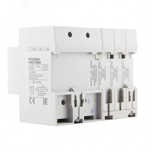 Дифференциальный автомат HRO63M 3NG4C0000C 00025G 3 полюса + нейтр., 25A ток, к.з. 6kA,30mA