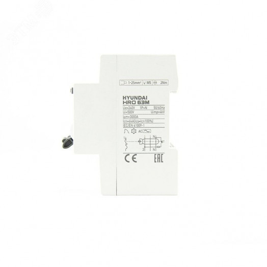 Дифференциальный автомат HRO63M 1NG5C0000C 00050G 1 полюс + нейтр., 50A ток, к.з. 6kA,100mA (STANDARD)