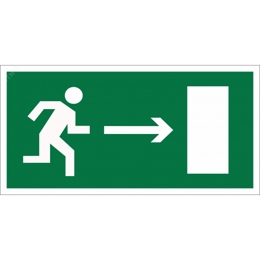 Знак безопасности BL-3015B.E03''Напр. к эвакуационному выходу направо''