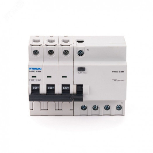 Дифференциальный автомат HRO63M 3NG4C0000C 00032G 3 полюса + нейтр., 32A ток, к.з. 6kA,30mA         (STANDARD)