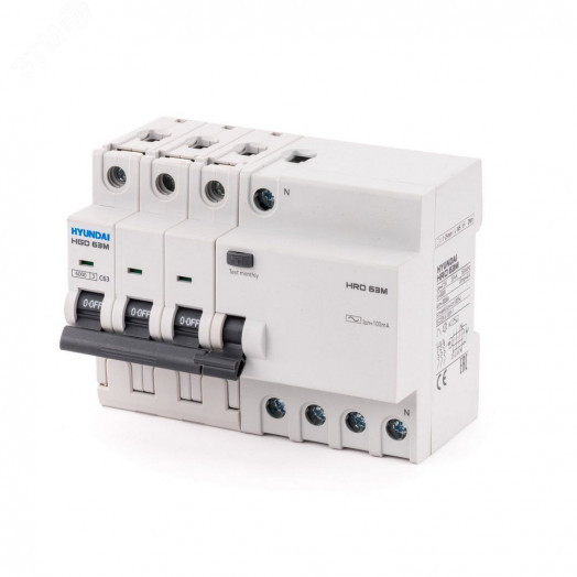 Дифференциальный автомат HRO63M 3NG4C0000C 00032G 3 полюса + нейтр., 32A ток, к.з. 6kA,30mA         (STANDARD)